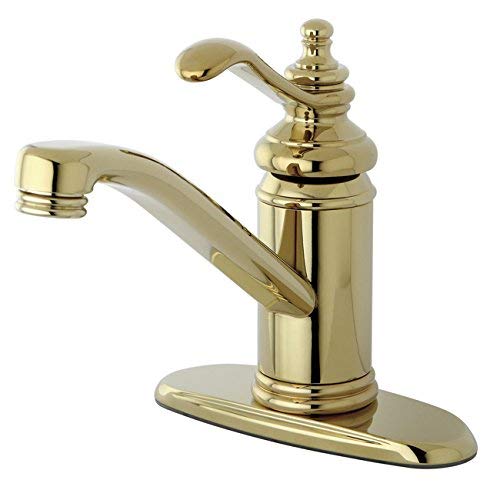 Kingston Brass KS3402TL Templeton 4-Inch Single Handle Centerset Lavatory Faucet with Push Up Drain, Polished Brass