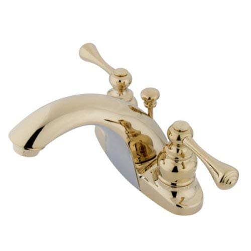 Kingston Brass KB7642BL English Country 4-Inch Centerset Lavatory Faucet with Buckingham Handle, Polished Brass