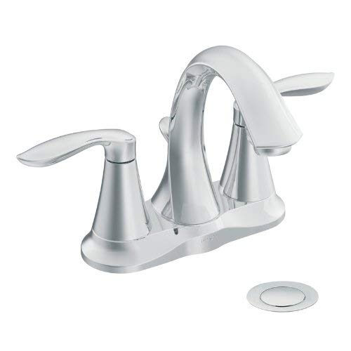 Moen 66411 Eva Two-Handle High Arc Bathroom Faucet, Chrome