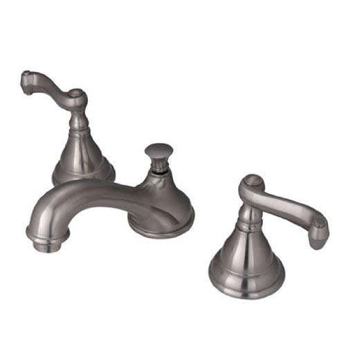 Kingston Brass KS5568FL Regency Widespread Lavatory Faucet with French Lever Handle, Satin Nickel