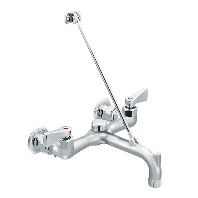 Moen 8230 Commercial M-DURA Two-Handle Service Sink Faucet with Vacuum Breaker, Rough Chrome