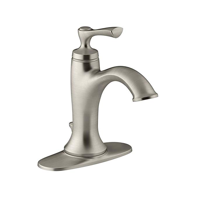 Kohler Elliston Single-Handle Bathroom Faucet - Vibrant Brushed Nickel Finish