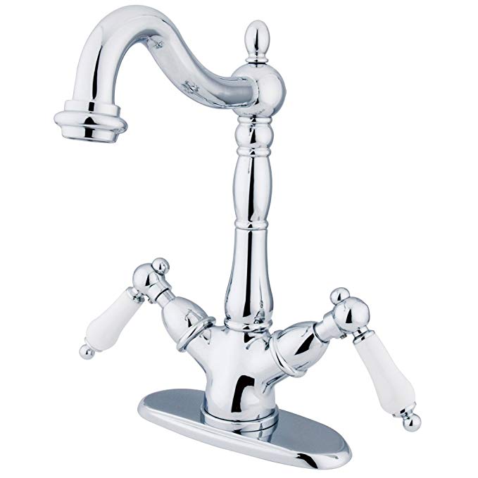 Kingston Brass KS1491PL Heritage Vessel Sink Faucet without Pop-Up Rod with 4