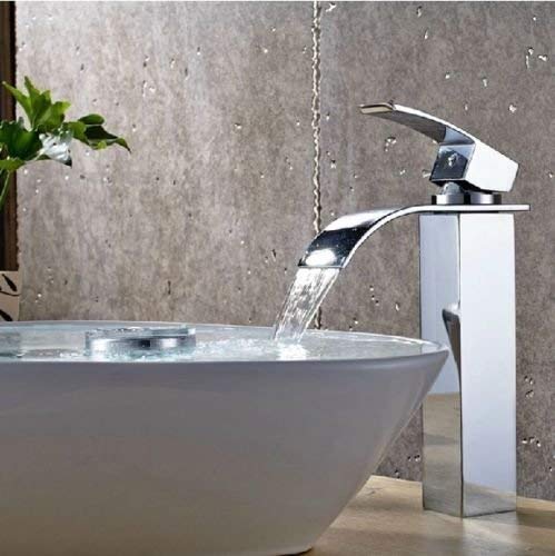 New European-style Single Hole Basin Mixer Waterfall Tap Lavatory Faucet , Chrome Finish Ys2401