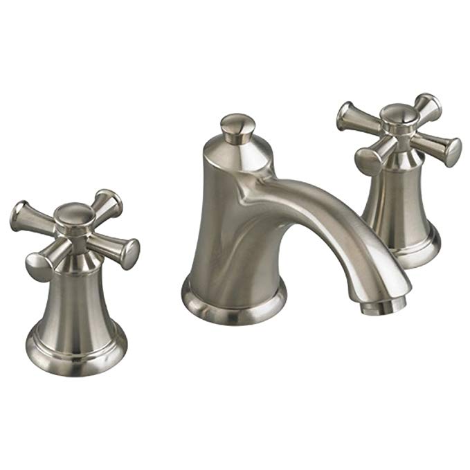 American Standard 7415.821.295 Portsmouth Widespread Lavatory Faucet with Speed Connect Drain with Cross Handles, Satin Nickel