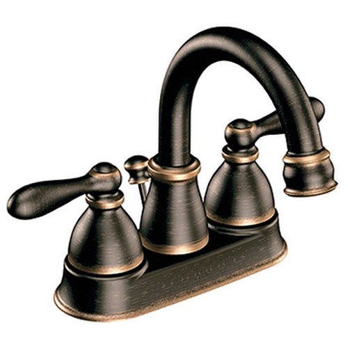 Moen CA84667BRB Double Handle Centerset Bathroom Faucet from the Caldwell Collection, Mediterranean Bronze