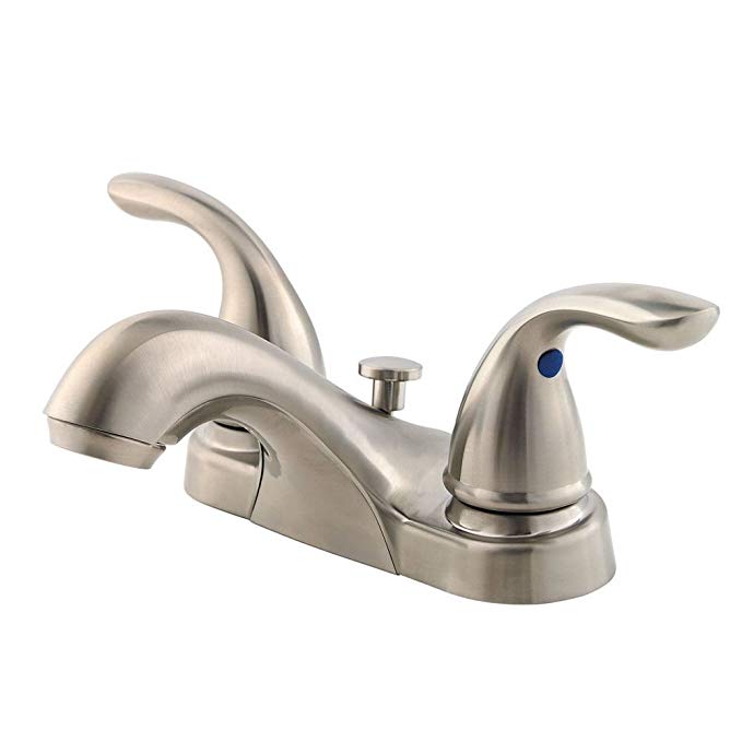 Pfister LG143610K Pfirst Series 2-Handle 4 Inch Centerset Bathroom Faucet in Brushed Nickel, Water-Efficient Model