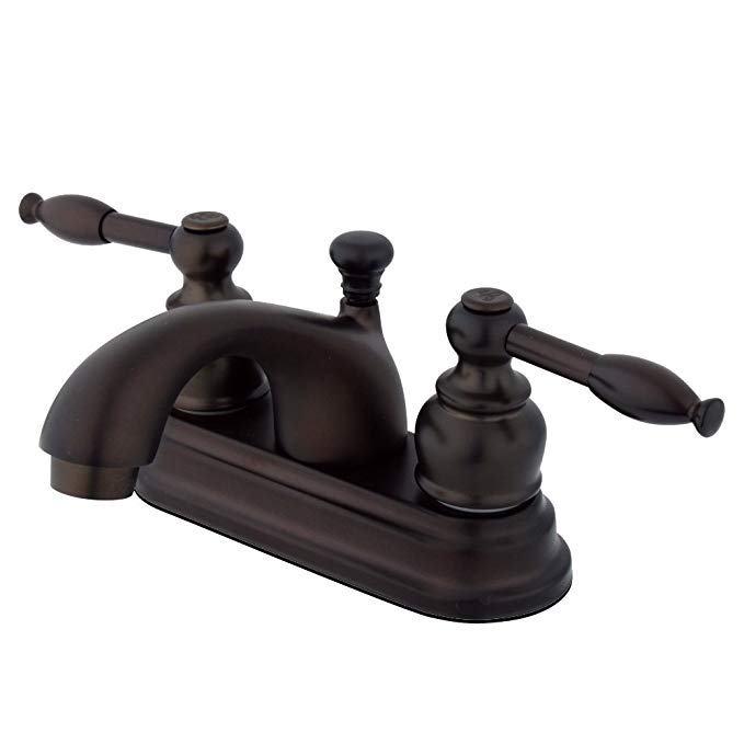 Kingston Brass KB2605KL+ Knight 4-Inch Centerset Lavatory Faucet, Oil Rubbed Bronze