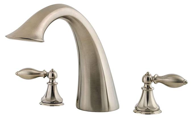 Price Pfister 806E0BK Catalina Double-Handle Roman Tub Faucet, Brushed Nickel