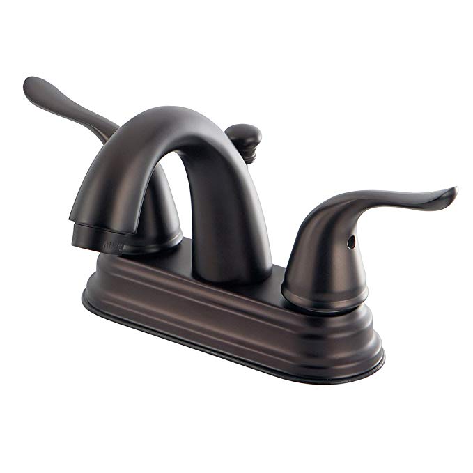 Kingston Brass KB5615YL Yosemite 4 Inch Centerset Two Handle Lavatory Faucet, Oil Rubbed Bronze, 3-5/8 inch in Spout Reach, Oil Rubbed Bronze