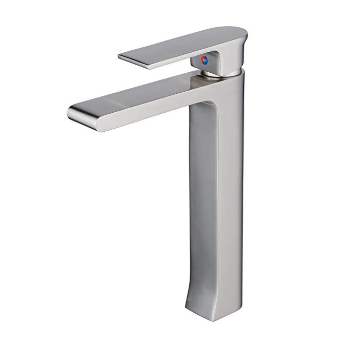 Beelee BL6308NH 11.7 inch Single Hole Vessel Bathroom Faucet,Nickel Brush