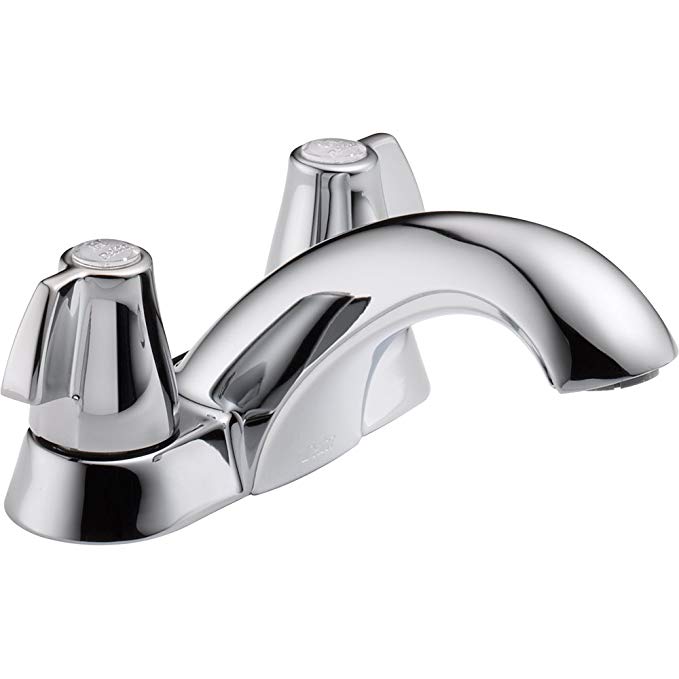 Delta 2500LF Classic Two Handle Centerset Bathroom Faucet - Less Pop-Up, Chrome