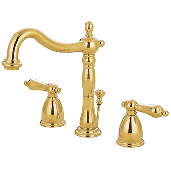 Elements of Design New Orleans EB1972AL Widespread Bathroom Faucet with Retail Pop-Up, 8-Inch to 16-Inch, Polished Brass