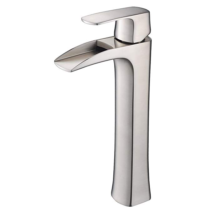 Fresca FFT3072BN Fortore Single Hole Vessel Mount Bathroom Vanity Faucet, Brushed Nickel