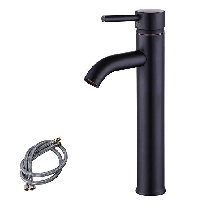 KES cUPC NSF Certified BRASS Faucet Bathroom Sink Brass Single Hole Single Handle Lavatory Faucet Wash Basin Faucet Tap Lead-Free Oil Rubbed Bronze, L3100BLF-7