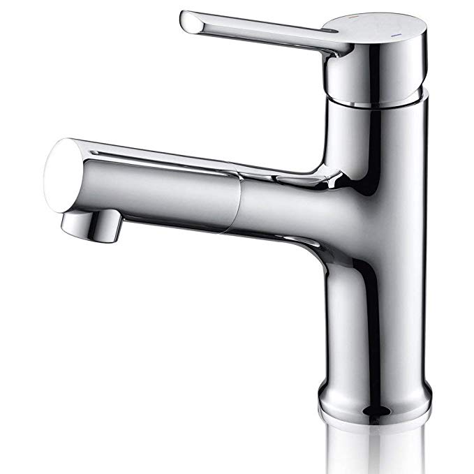 Bathroom Faucet with Pull Out Sprayer SURNORME Single Handle Bathroom Faucets Vanity Basin Mixer Tap Chrome