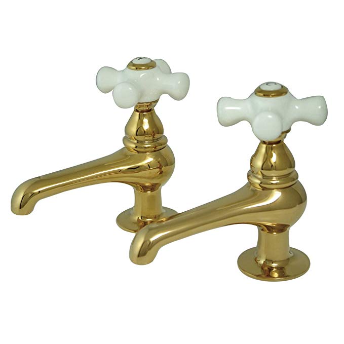 Kingston Brass KS3202PX Restoration Basin Lavatory Faucet, Polished Brass