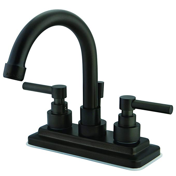 Kingston Brass KS8665EL Elinvar Center Set Bathroom Faucet with Brass Pop-Up Drain, 4-7/8-Inch, Oil Rubbed Bronze