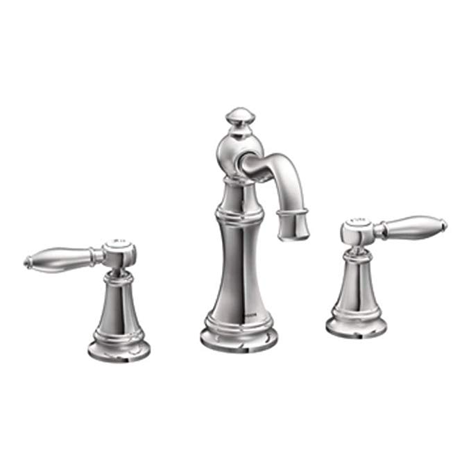 Moen TS42108 Weymouth Two-Handle High Arc Bathroom Faucet Trim Kit without Valve, Chrome