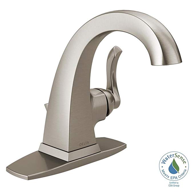 Delta Everly 4 in. Centerset Single-Handle Bathroom Faucet in SpotShield Brushed Nickel