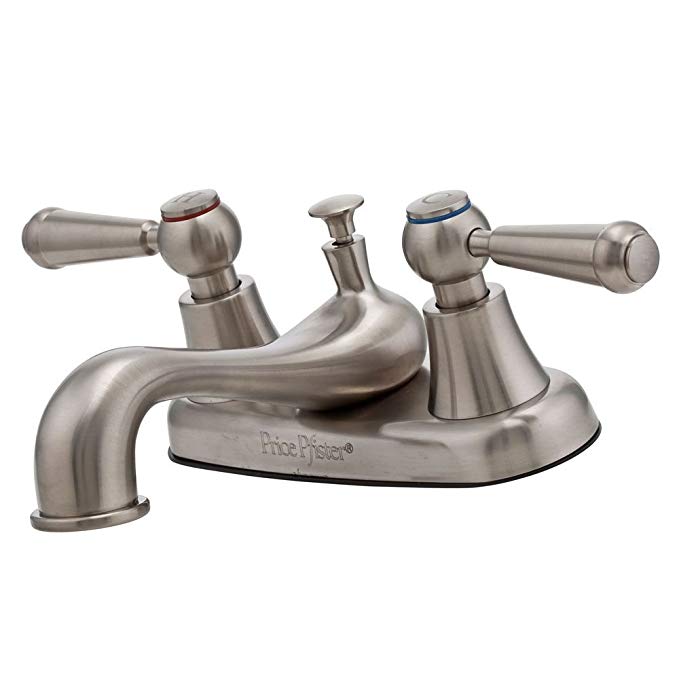 Pfister LG148600K Pfirst Series 2-Handle 4 Inch Centerset Bathroom Faucet in Brushed Nickel, Water-Efficient Model