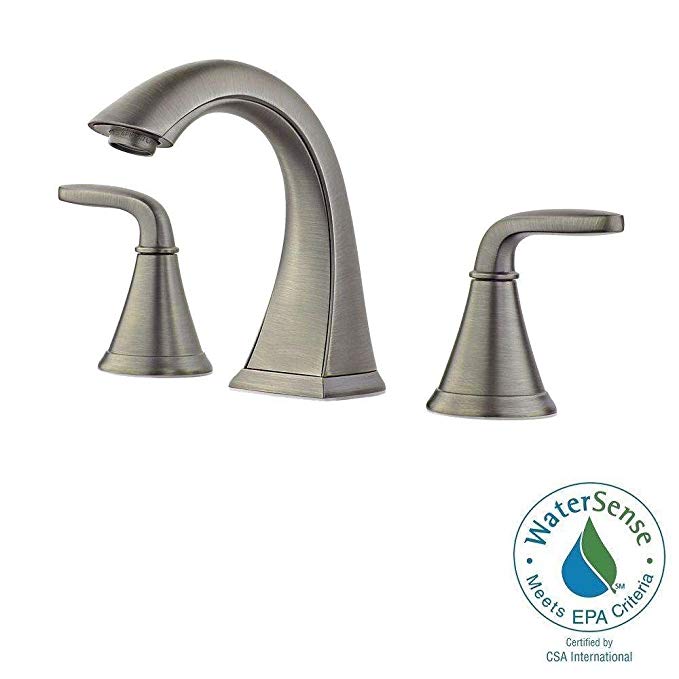 Pfister Pasadena 8 in. Widespread 2-Handle High-Arc Bathroom Faucet in Slate