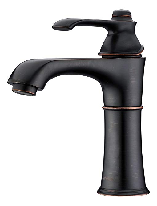 Purelux Wise Classic Style One Handle Control Bathroom Faucet, Oil Rubbed Bronze 10 YEAR WARRANTY, fit for 1 Hole Lavatory Sink only