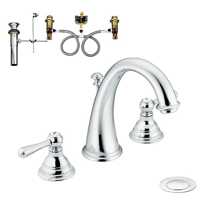 Moen KLKI-D-T6125CR Kingsley Two-Handle High-Arc Lavatory Faucet, Chrome