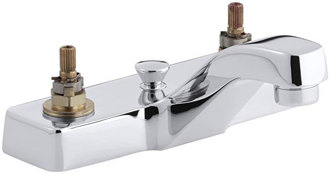 KOHLER K-7401-K-CP Triton Centerset Lavatory Faucet, Polished Chrome (Handles Not Included)