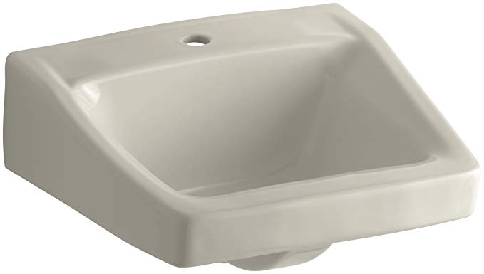 Kohler K-1722-G9 Chesapeake Wall-Mount Lavatory with Single-Hole Faucet Drilling, 19-1/4