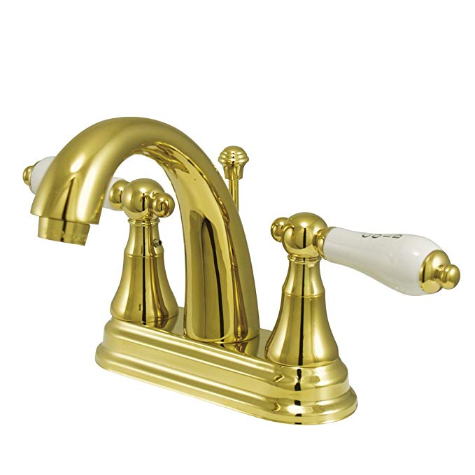 Kingston Brass KS7612PL English Vintage Centerset Lavatory Faucet with Brass Pop-Up, 4