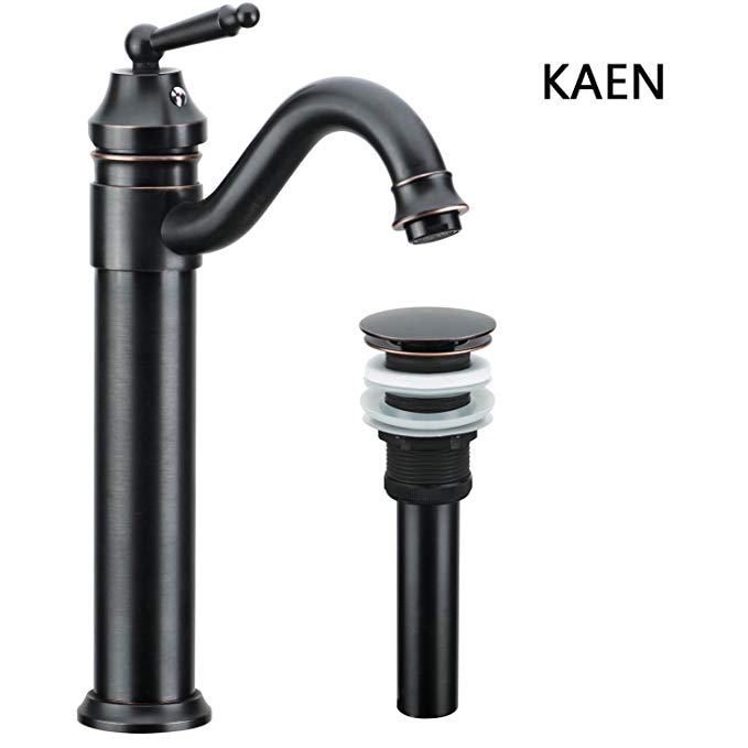 KAEN Deck Mount Bathroom Vessel Sink Facuet Countertop Basin Faucet for Bathroom (Oil Rubbed Bronze)