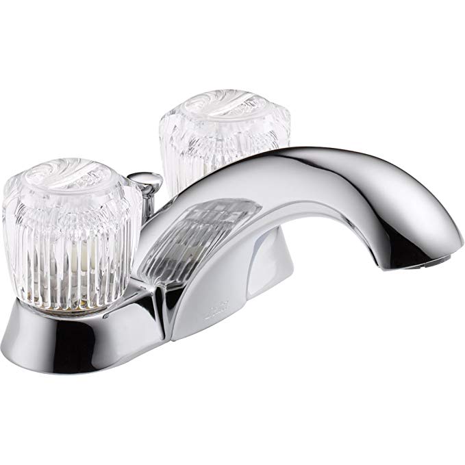 Delta 2522LF Classic Two Handle Centerset Bathroom Faucet, Chrome