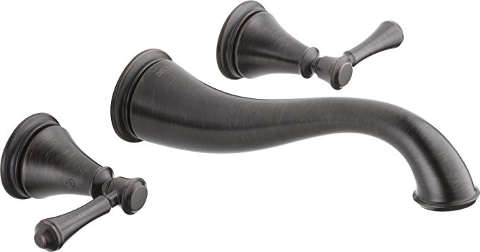 Delta Faucet T3597LF-RBWL Cassidy Two Handle Wall Mount Bathroom Faucet Trim, Venetian Bronze