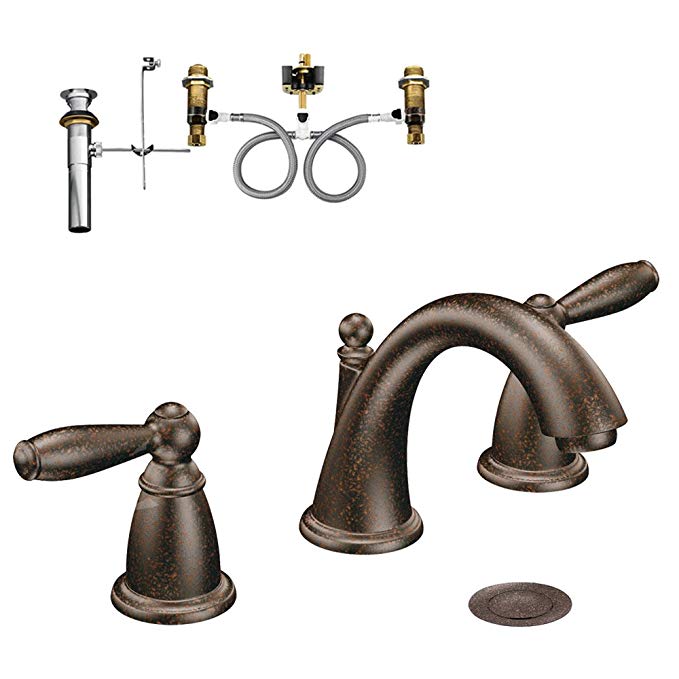 Moen KLBR-D-T6620ORB Brantford Two-Handle High-Arc Lavatory Faucet, Oil Rubbed Bronze