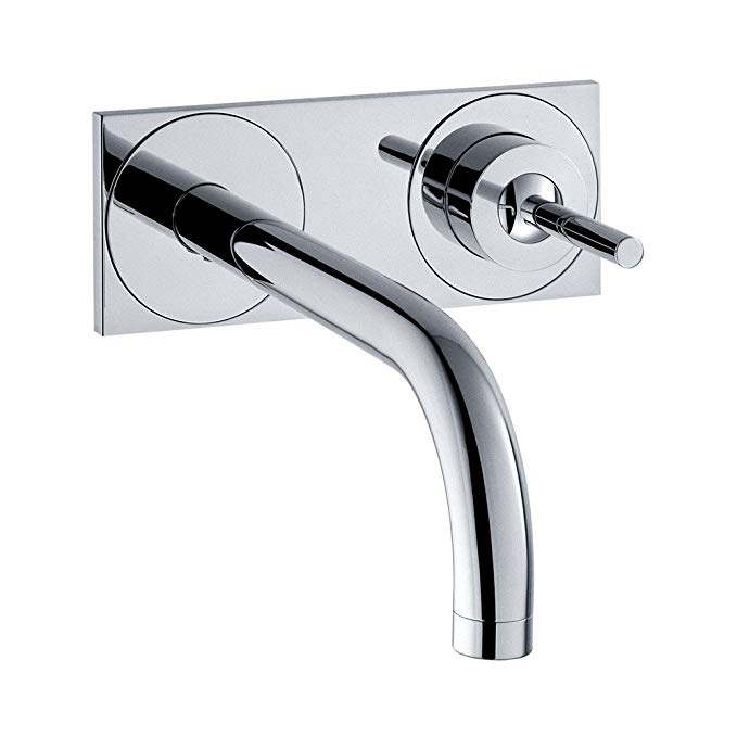 Axor 38117001 Uno Wall Mounted Single Handle Faucet with Baseplate in Chrome