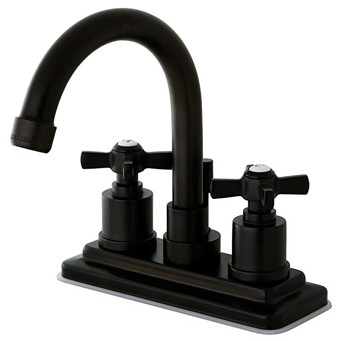 KINGSTON BRASS KS8665ZX Millennium 4-Inch Centerset Lavatory Faucet with Brass Pop-Up, Oil Rubbed Bronze