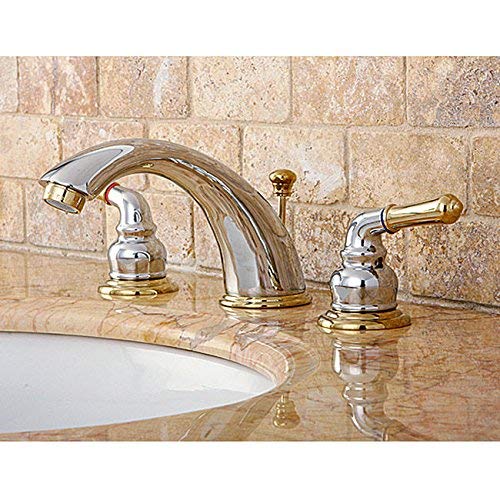 Chrome/ Polished Brass Widespread Bathroom Faucet