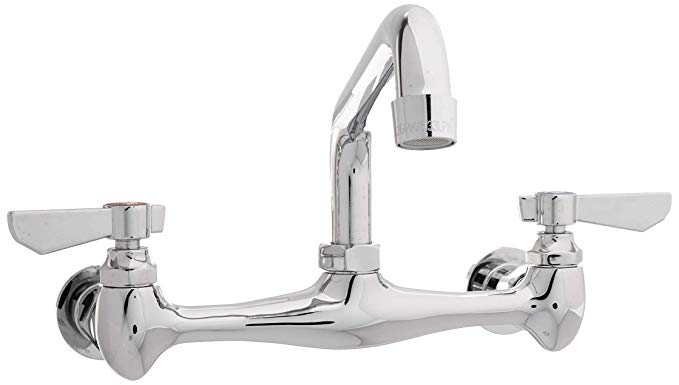 ProPlus GIDDS-283165 Lead-Free Wall-Mounted Commercial Sink Faucet with 8-Inch Spout, Chrome-Plated