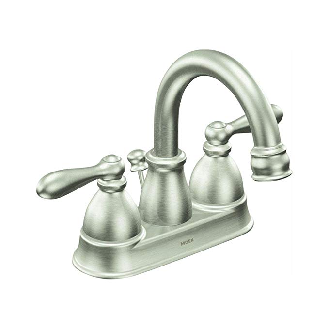 Moen CA84667SRN Double Handle Centerset Bathroom Faucet from the Caldwell Collection, Spot Resist Brushed Nickel