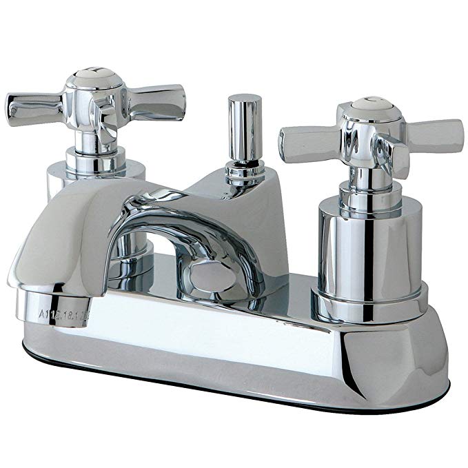 KINGSTON BRASS KS4261ZX Millennium 4-Inch Centerset Lavatory Faucet with Brass Pop-Up, Polished Chrome