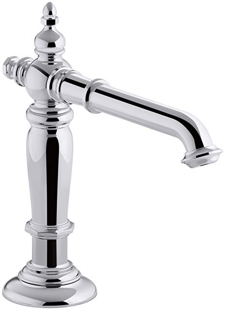 KOHLER K-72760-CP Artifacts Bathroom sink spout with Column design, Less Handles, Polished Chrome