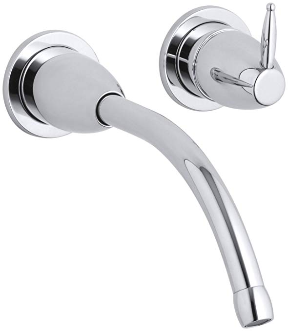 KOHLER K-T196-CP Falling Water Wall-Mount Lavatory Faucet Trim, Polished Chrome