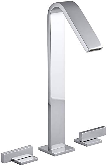 KOHLER K-14662-4-CP Loure Tall Widespread Bathroom Sink Faucet, Polished Chrome