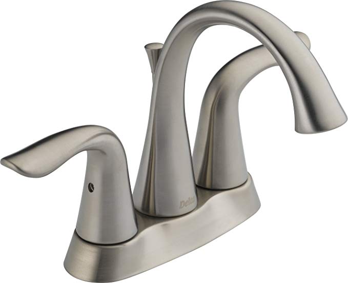 Delta 25938LF-SS Lahara Two Handle Centerset Bathroom Faucet, Stainless