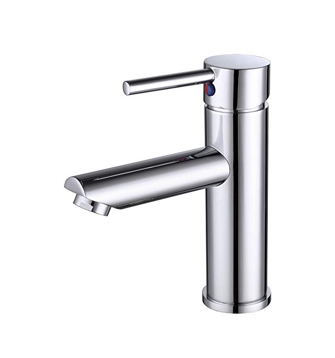 T&U Single Handle Bathroom Vessel Sink Faucet, Chrome finish