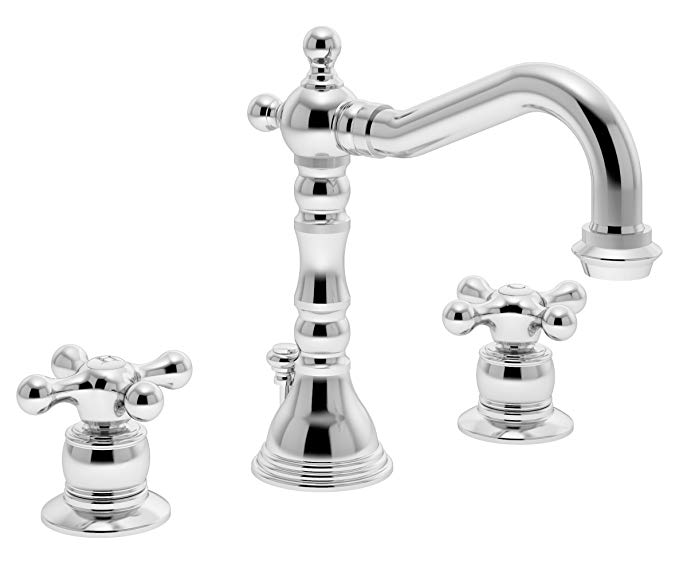 Symmons Carrington Two-Handle 8 - 16 Inch Widespread Bathroom Faucet with Pop-Up Drain & Lift Rod, Chrome (SLW-4412)