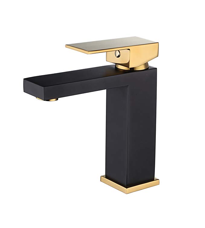 T&U Single Handle Bathroom Vessel Sink Faucet, Square (Oil-Rubbed Bronze)