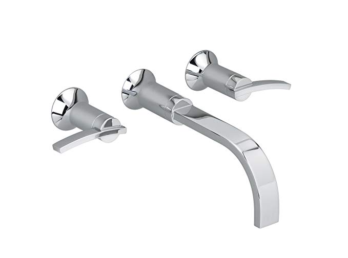 American Standard 7430.451.002 Berwick 2 Lever Handle Wall Mount Lavatory Faucet, Polished Chrome