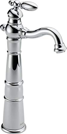 Delta 755LF Victorian Single Handle Centerset Bathroom Faucet with Riser - Less Pop-Up, Chrome